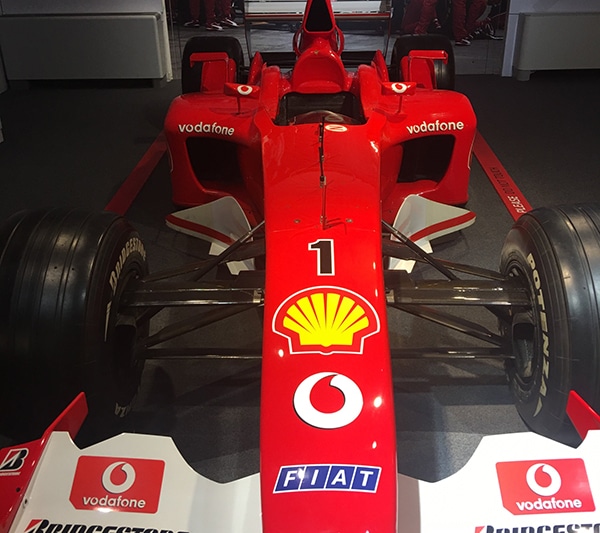 Ferrari Red Formula 1 Racing car on display at the Museo Ferrari