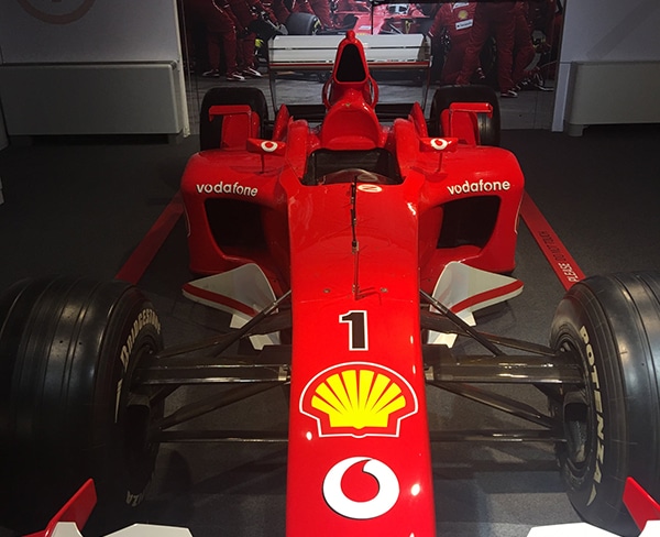 Ferrari Red Formula 1 Racing car on display at the Museo Ferrari