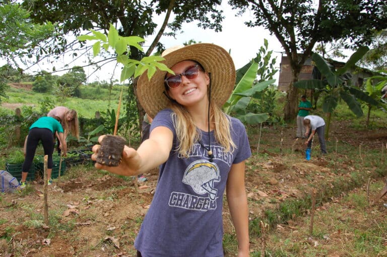 ACIS Student traveler working on Costa Rica reforestation project