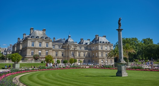 Sunny outdoors of the Luxembourg Gardens