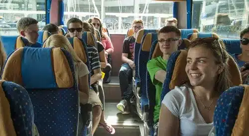 Students on a bus