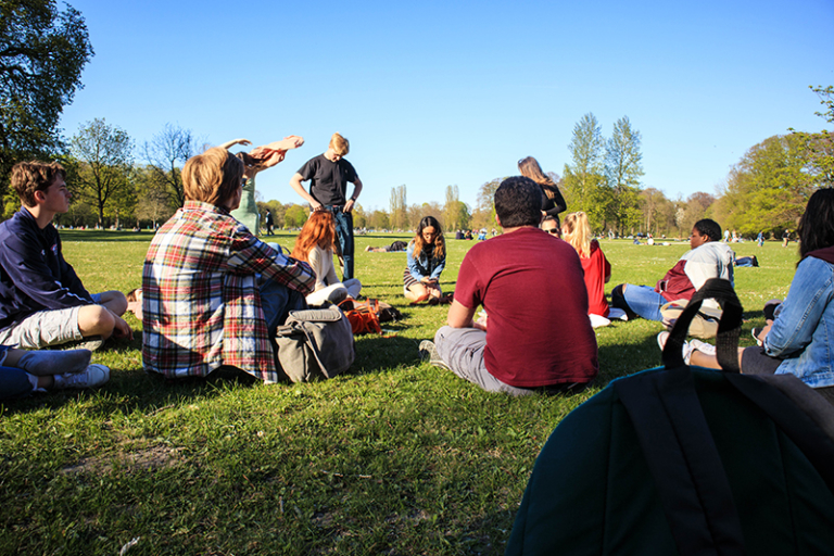 ACIS group resting at a park