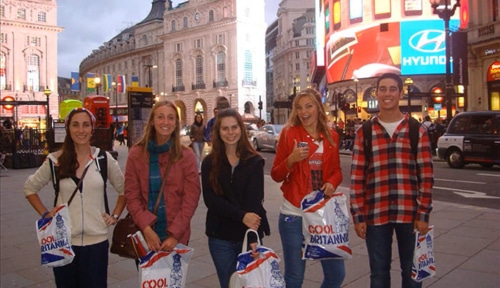 Students on the streets of London