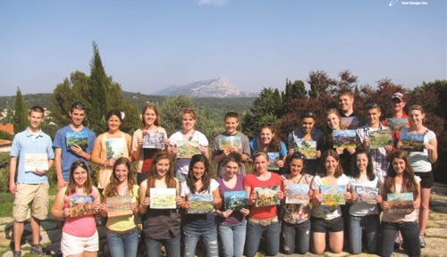 ACIS group pose with their Cézanne inspired paintings