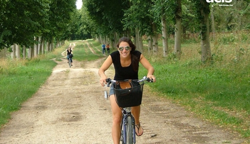 biking through the countryside