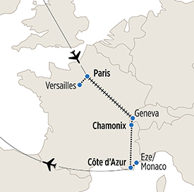 Map of Le Mistral itinerary