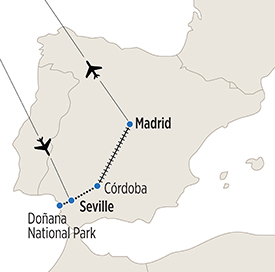 Map of Language Immersion in Spain itinerary