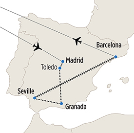 Map of Spanish Vistas itinerary