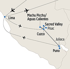 Map of The Inca Trail itinerary