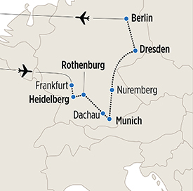 Map of Highlights of Germany itinerary