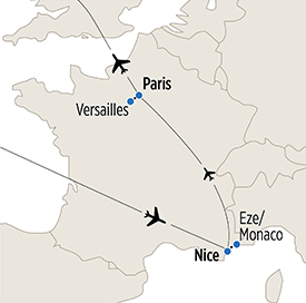 Map of Language Immersion in France itinerary