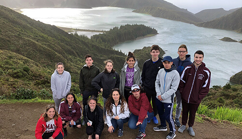 ACIS group in front of an Azores crater lake