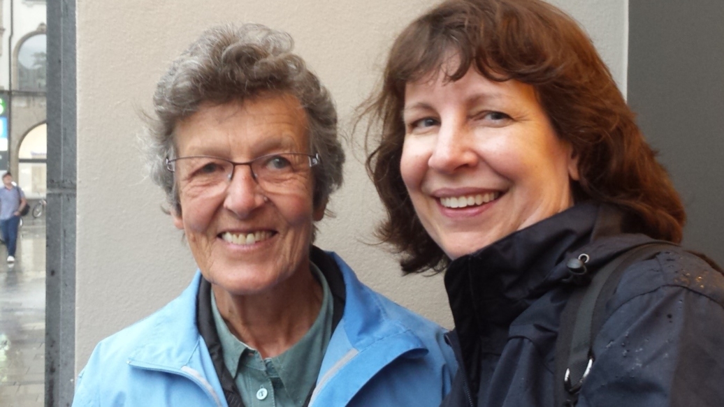 Susan Braun and her German friend Hildegard reuniting 25 years later