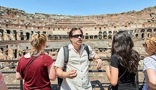 Tour guide at the Roman Colosseum
