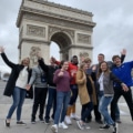 Tim's group in front of the Paris Arc de Triomphe