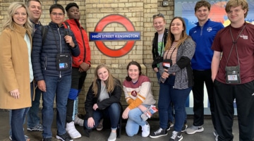 Tim and his group in the London Underground