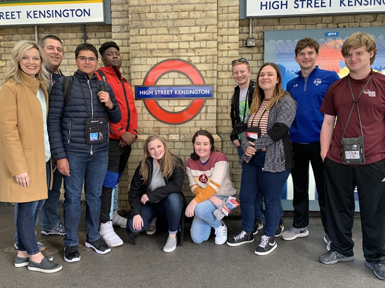 Tim and his group in the London Underground