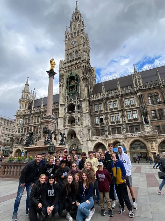 Scott's students pose in Germany