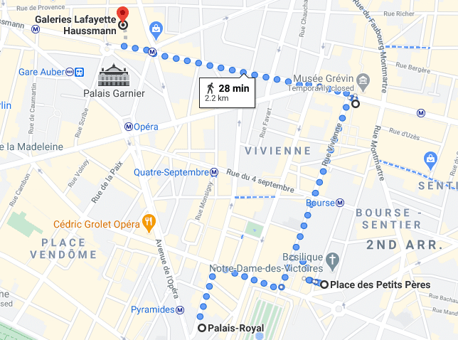 Paris Walk 3 - Palais-Royal to Galeries Lafayette Haussmann