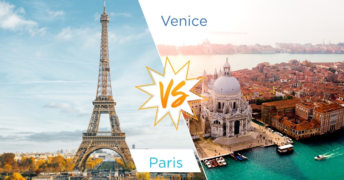 Travel Madness Championship Match Up Paris Eiffel Tower vs Venice grand Canal