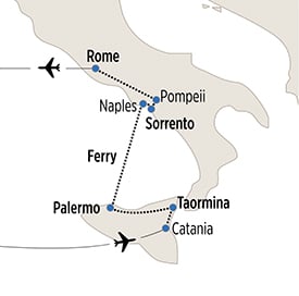 Sicilia e Roma map