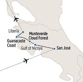 map of YCR itinerary