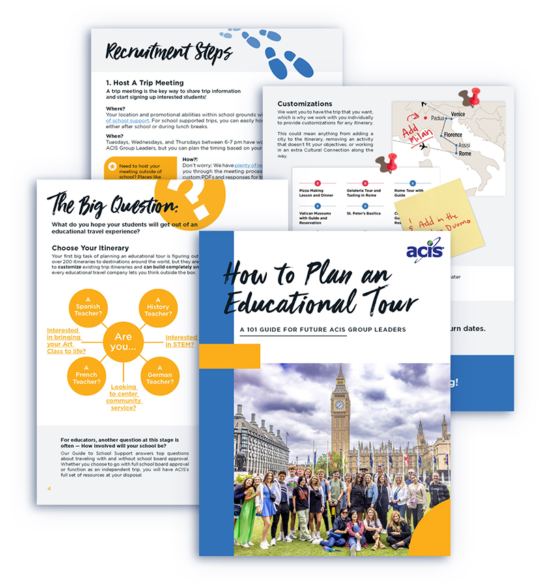 Brochure excerpts from How to Plan an Educational Tour