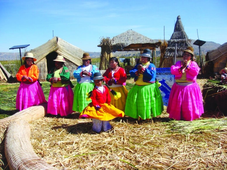 Uros natives in Lake Titicaca