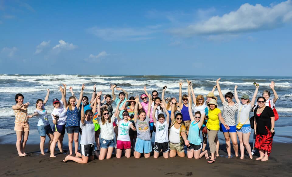 ACIS students on a Costa Rican beach