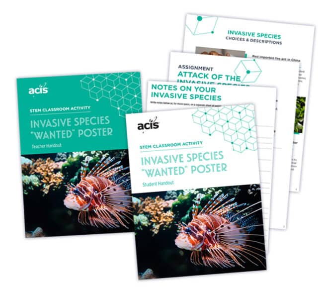 sample pages of Invasive Species teacher and student handbooks