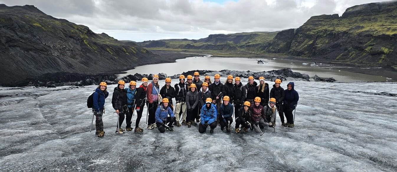 An ACIS group on a glacier in Iceland