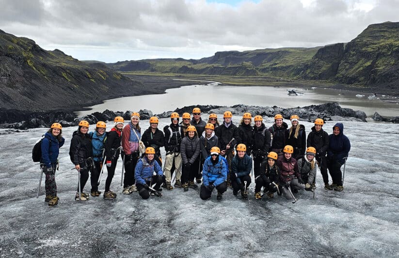 An ACIS group on a glacier in Iceland