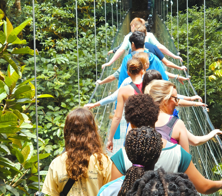 Students exploring Monteverde Cloud Forest Canopy Tour