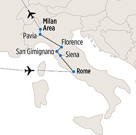 In the Footsteps of St. Augustine trip map