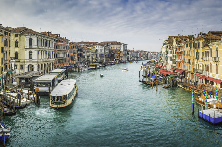 Venice boats on Grand Canal