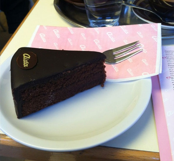 piece of chocolate cake from aida