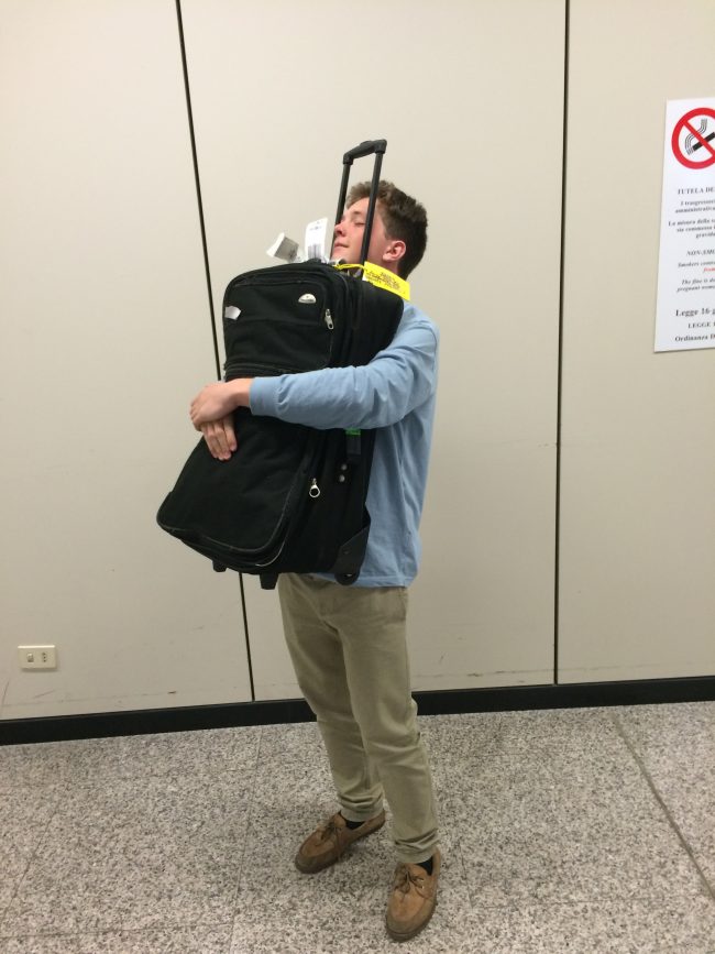 Reunited with his luggage