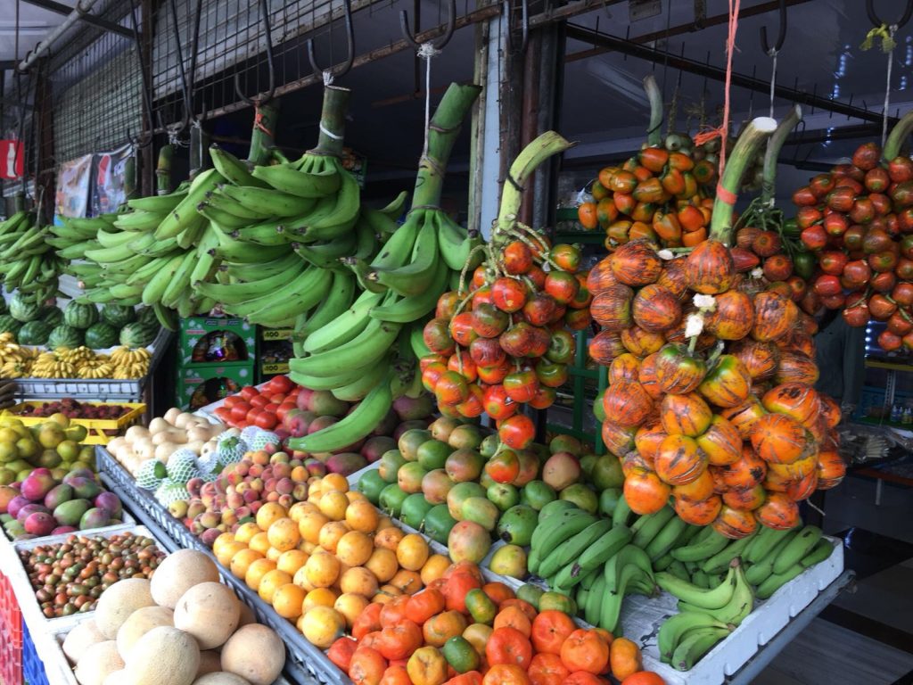 fruit stand on a costa rican adventure