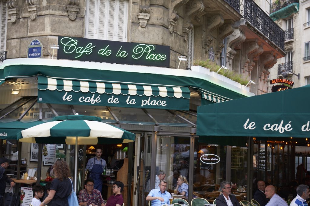 Front of a café in France